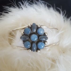 Sterling denim lapis bracelet